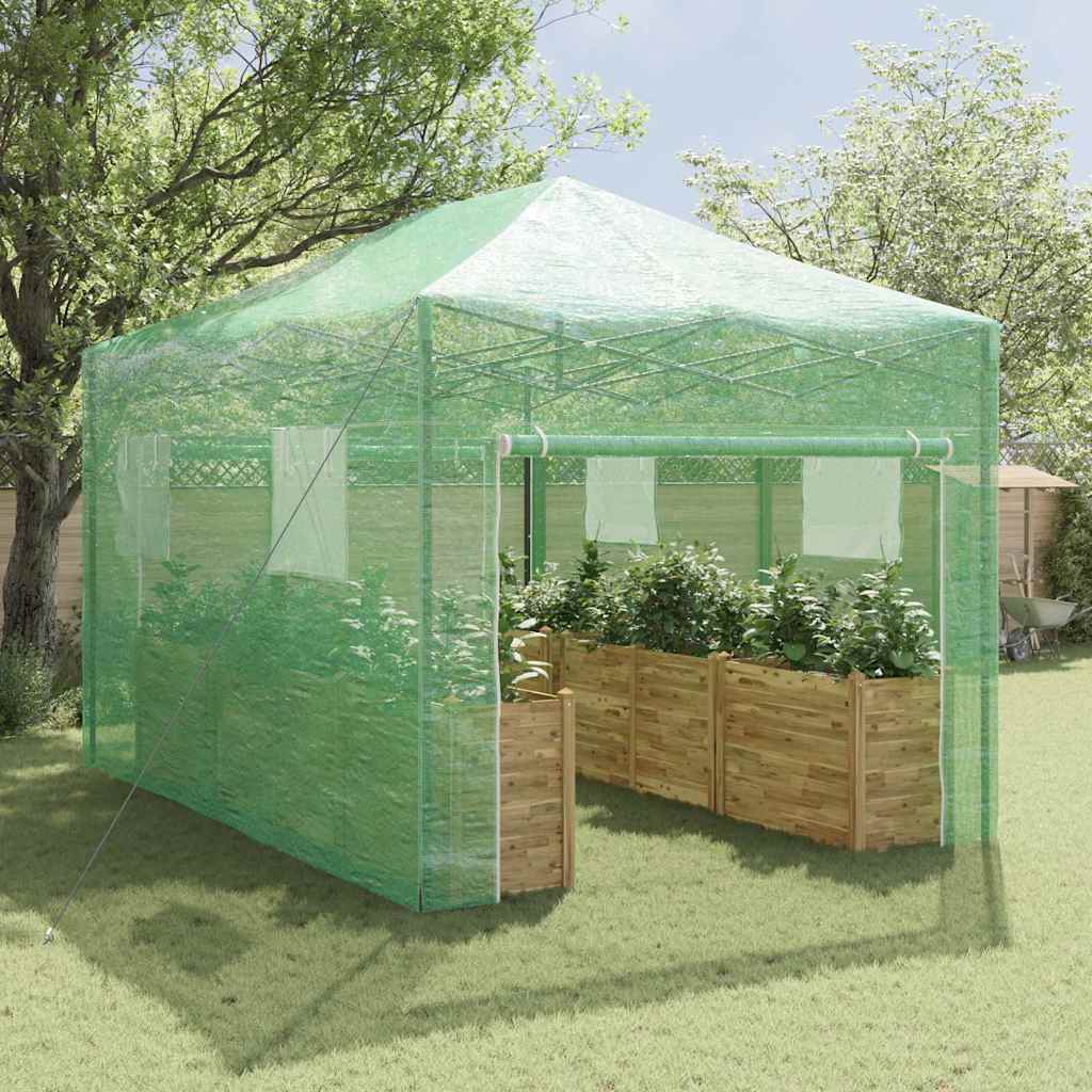 vidaXL Greenhouse with Pop-up Frame Green 290 x 430 x 315 cm Iron