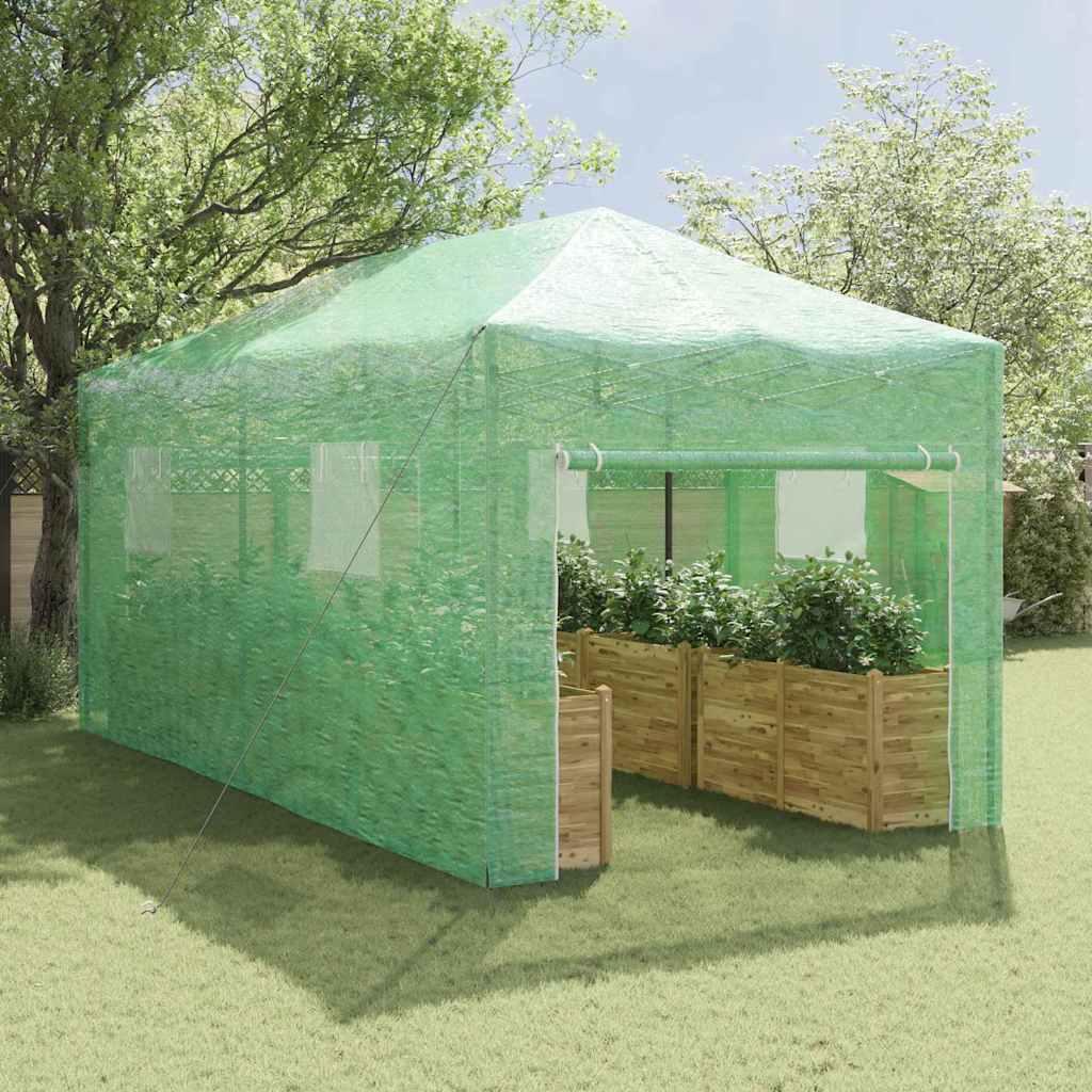 vidaXL Greenhouse with Pop-up Frame Green 290 x 580 x 315 cm Iron