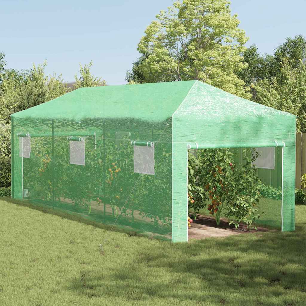 vidaXL Greenhouse with Pop-up Frame Green 290 x 870 x 315 cm Iron