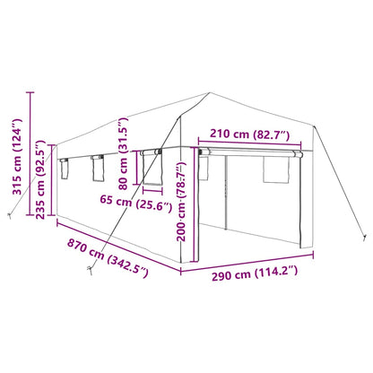 vidaXL Greenhouse with Pop-up Frame Green 290 x 870 x 315 cm Iron