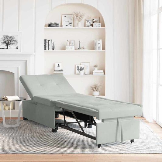 vidaXL Sofa Bed Light grey 67 x 194 x 38 cm Velvet