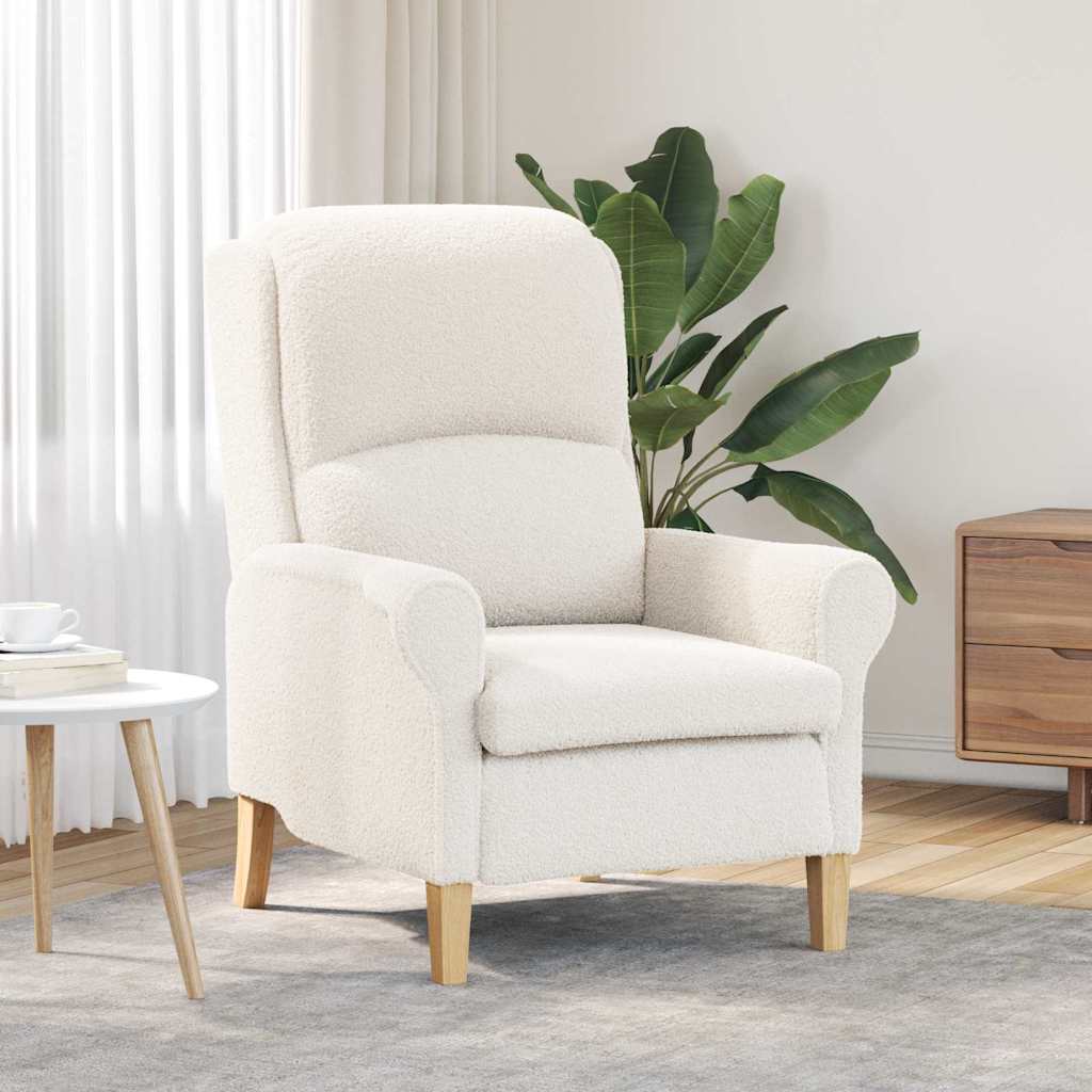 vidaXL Armchair Cream Soft Sherpa Fabric