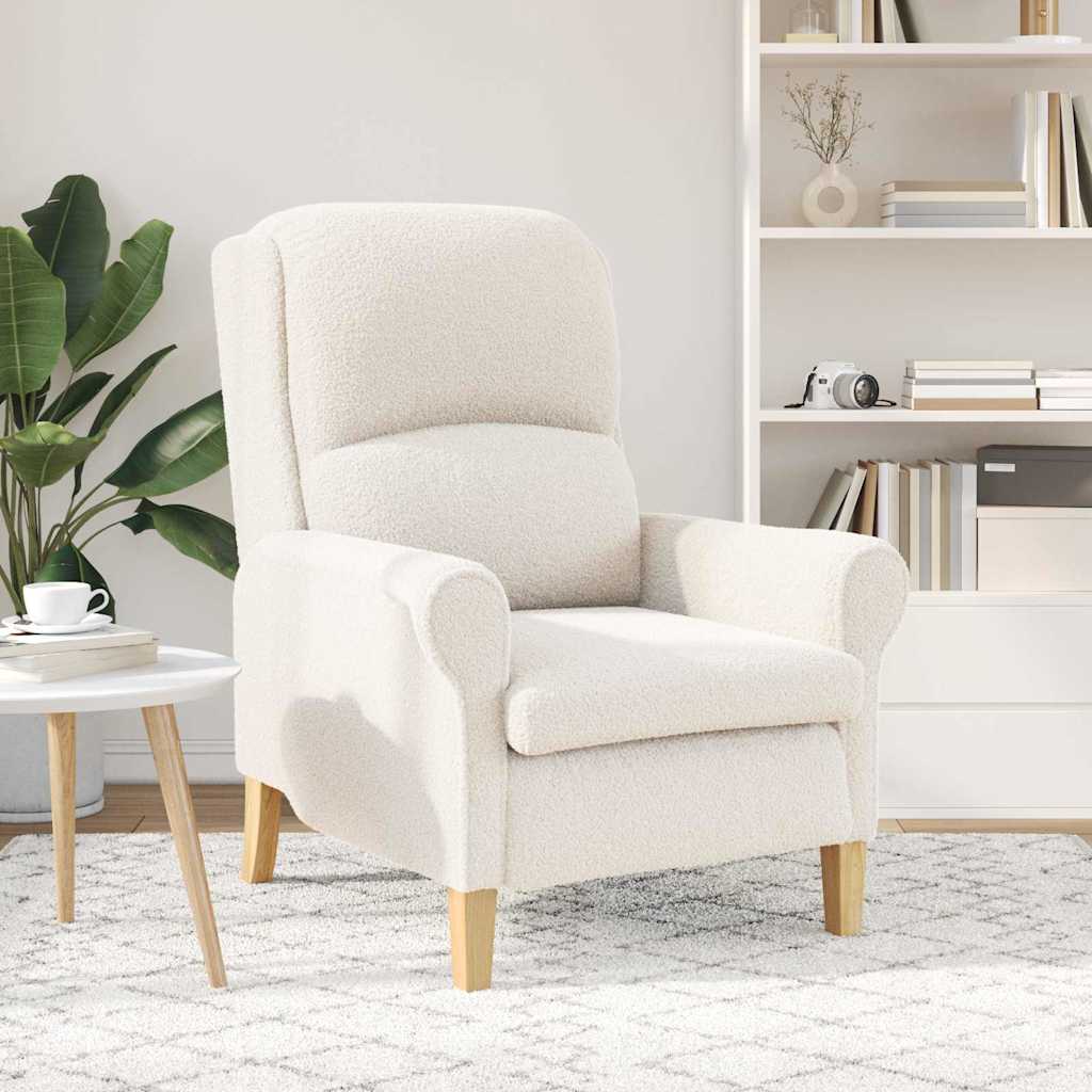 vidaXL Armchair Cream Soft Sherpa Fabric