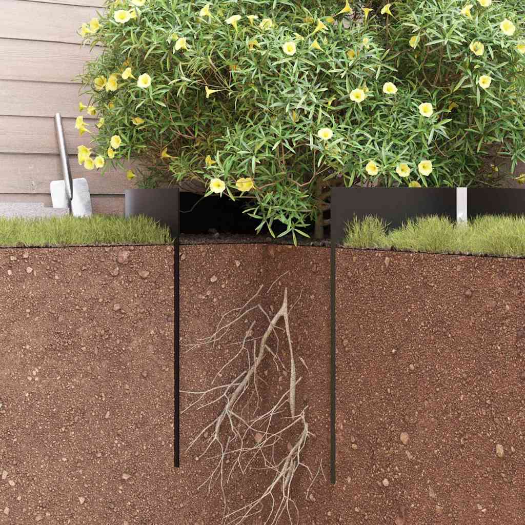 vidaXL Root Barrier with Metal Strip 0.7 x 5 m Polyethylene Black