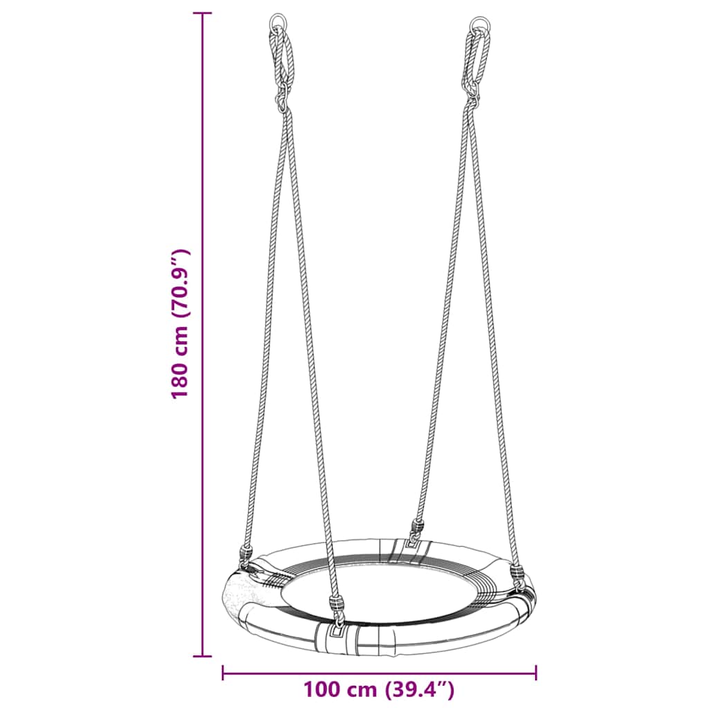 vidaXL Nest Swing Blue 100 x 100 x 180 cm Plastic
