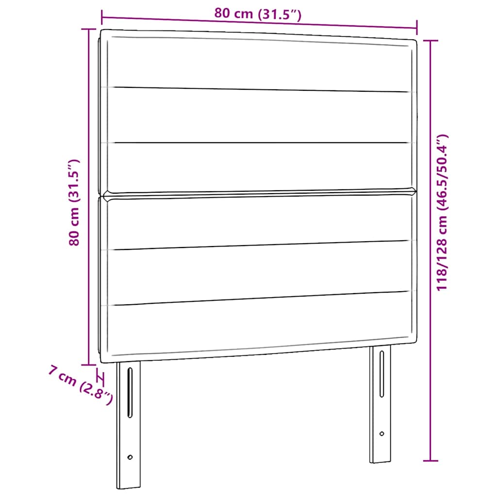 vidaXL Headboard with Headboard Dark Brown 80 cm Faux Leather