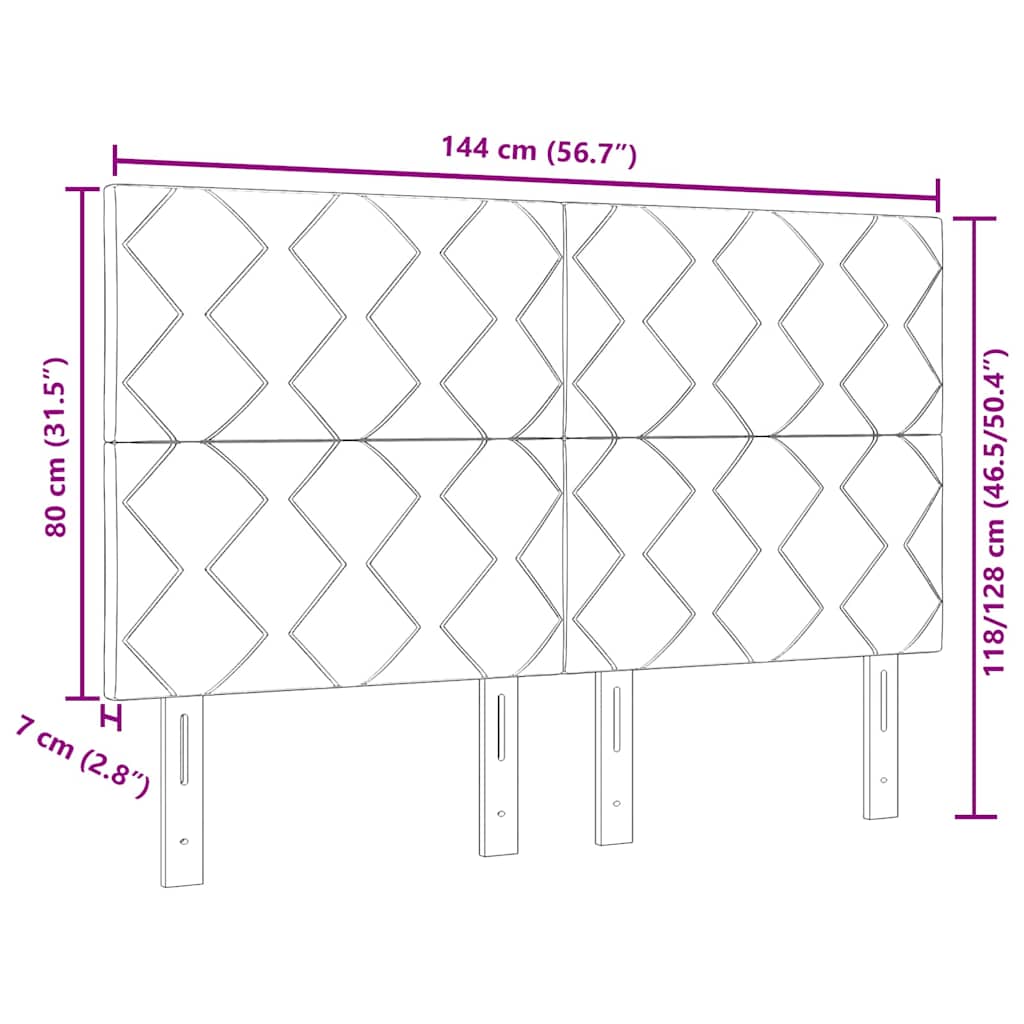 vidaXL Headboard with Headboard Dark Brown 144 cm Faux Leather