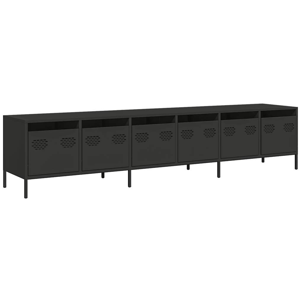 vidaXL TV Cabinet Black 202x39x43,5 cm Cold-rolled Steel