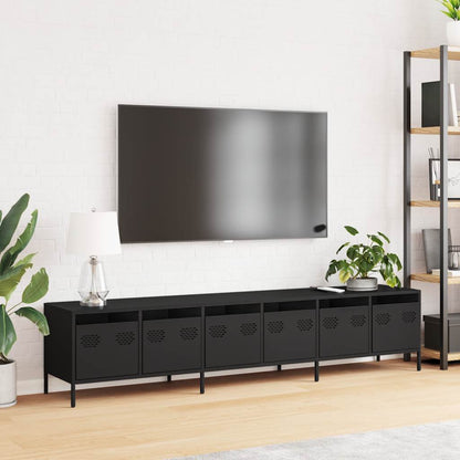 vidaXL TV Cabinet Black 202x39x43,5 cm Cold-rolled Steel