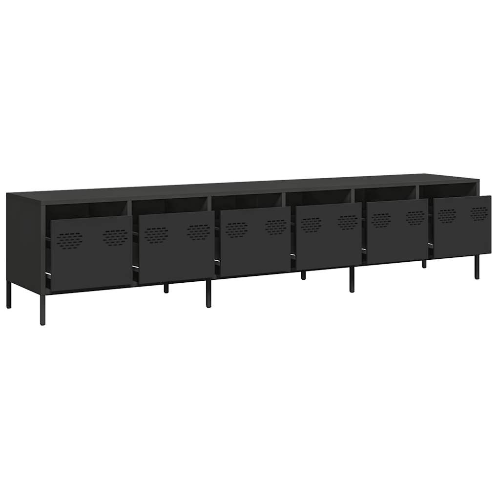 vidaXL TV Cabinet Black 202x39x43,5 cm Cold-rolled Steel
