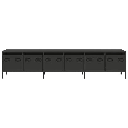 vidaXL TV Cabinet Black 202x39x43,5 cm Cold-rolled Steel