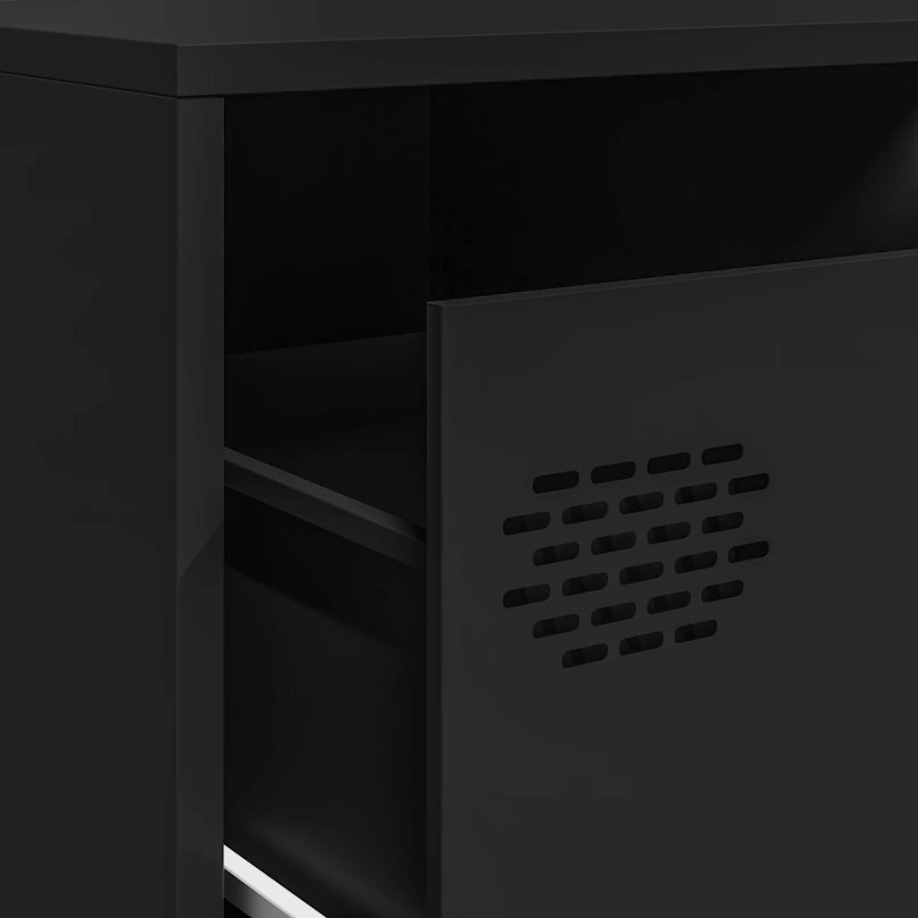 vidaXL TV Cabinet Black 202x39x43,5 cm Cold-rolled Steel