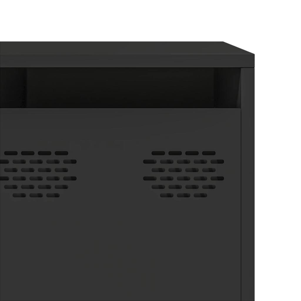 vidaXL TV Cabinet Black 202x39x43.5 cm Cold-rolled Steel