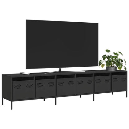 vidaXL TV Cabinet Black 202x39x43,5 cm Cold-rolled Steel