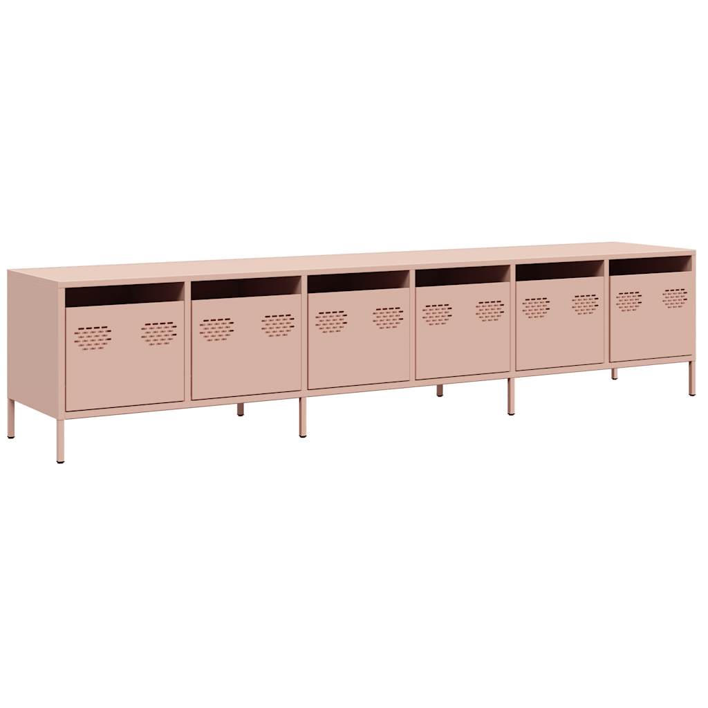 vidaXL TV Cabinet Pink 202x39x43.5 cm Cold-rolled Steel