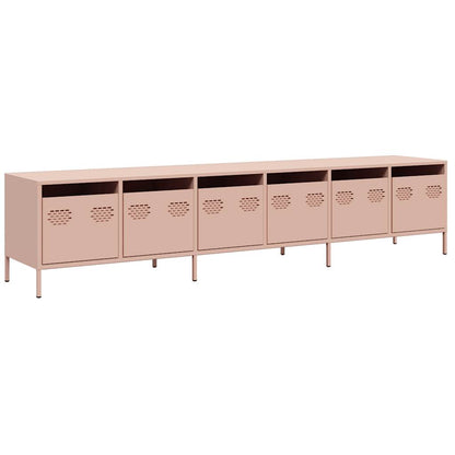 vidaXL TV Cabinet Pink 202x39x43.5 cm Cold-rolled Steel
