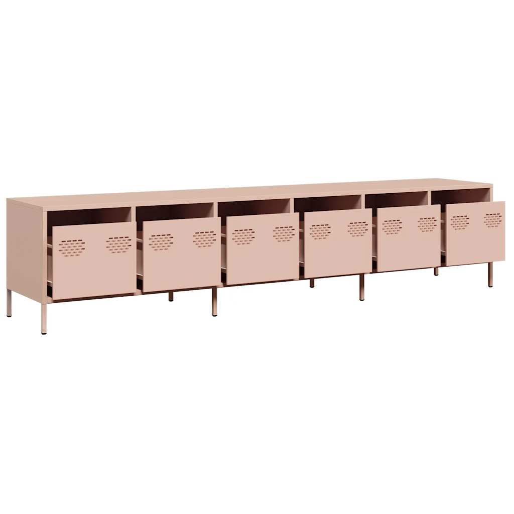 vidaXL TV Cabinet Pink 202x39x43.5 cm Cold-rolled Steel