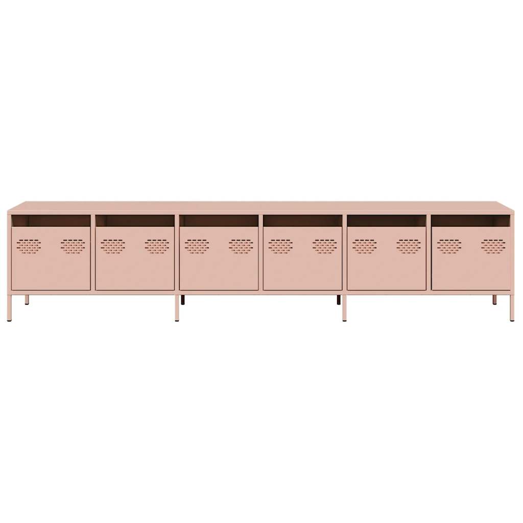 vidaXL TV Cabinet Pink 202x39x43.5 cm Cold-rolled Steel