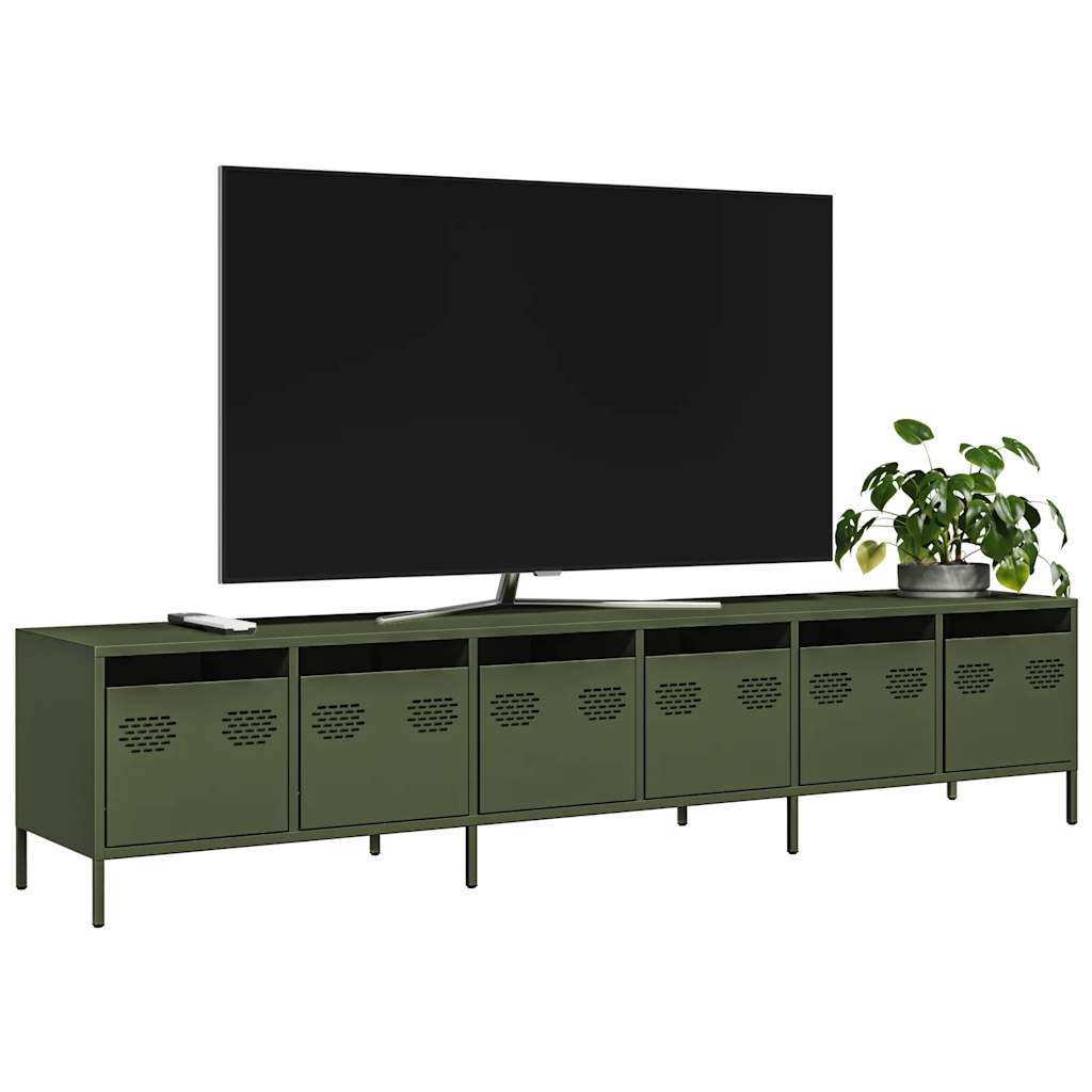 vidaXL TV Cabinet Olive Green 202x39x43,5 cm Cold-rolled Steel