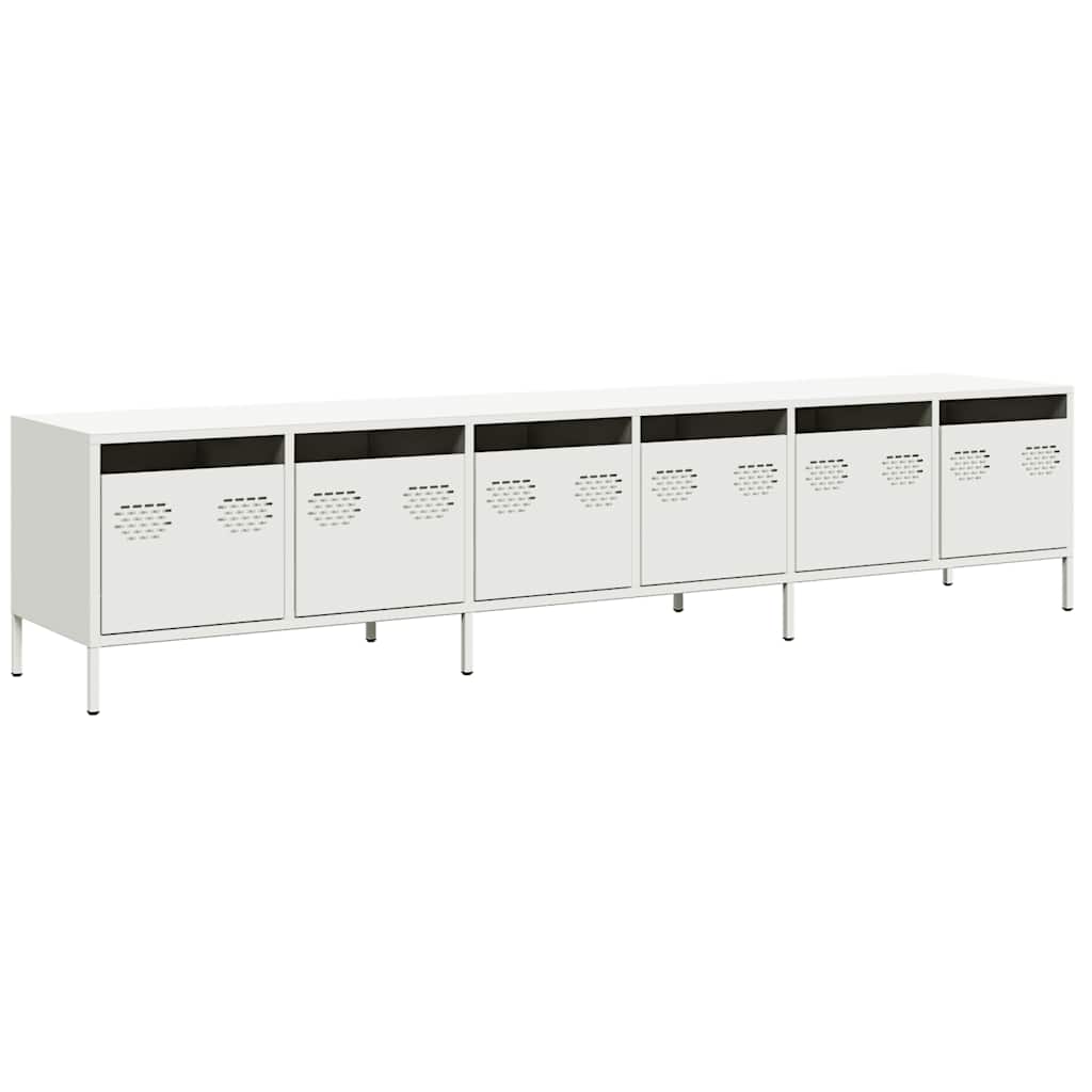 vidaXL TV Cabinet White 202x39x43.5 cm Cold-rolled Steel