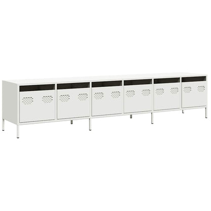 vidaXL TV Cabinet White 202x39x43.5 cm Cold-rolled Steel