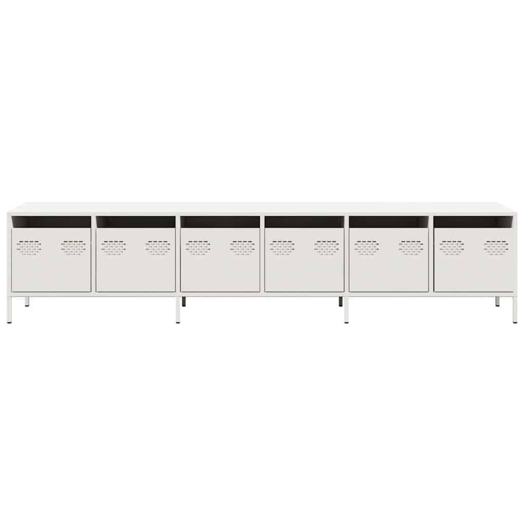 vidaXL TV Cabinet White 202x39x43.5 cm Cold-rolled Steel