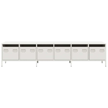 vidaXL TV Cabinet White 202x39x43.5 cm Cold-rolled Steel