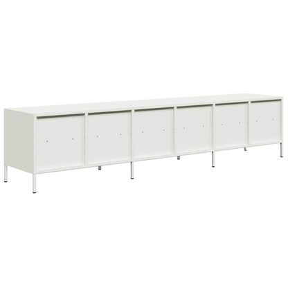 vidaXL TV Cabinet White 202x39x43.5 cm Cold-rolled Steel