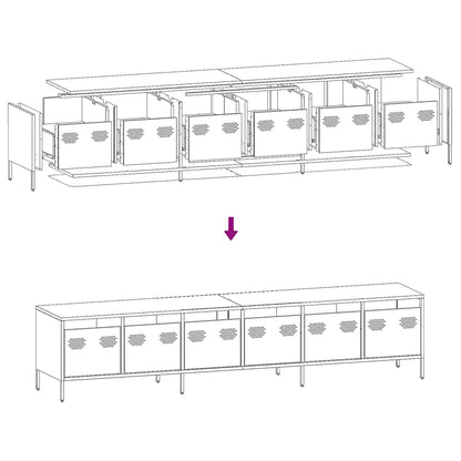 vidaXL TV Cabinet White 202x39x43.5 cm Cold-rolled Steel