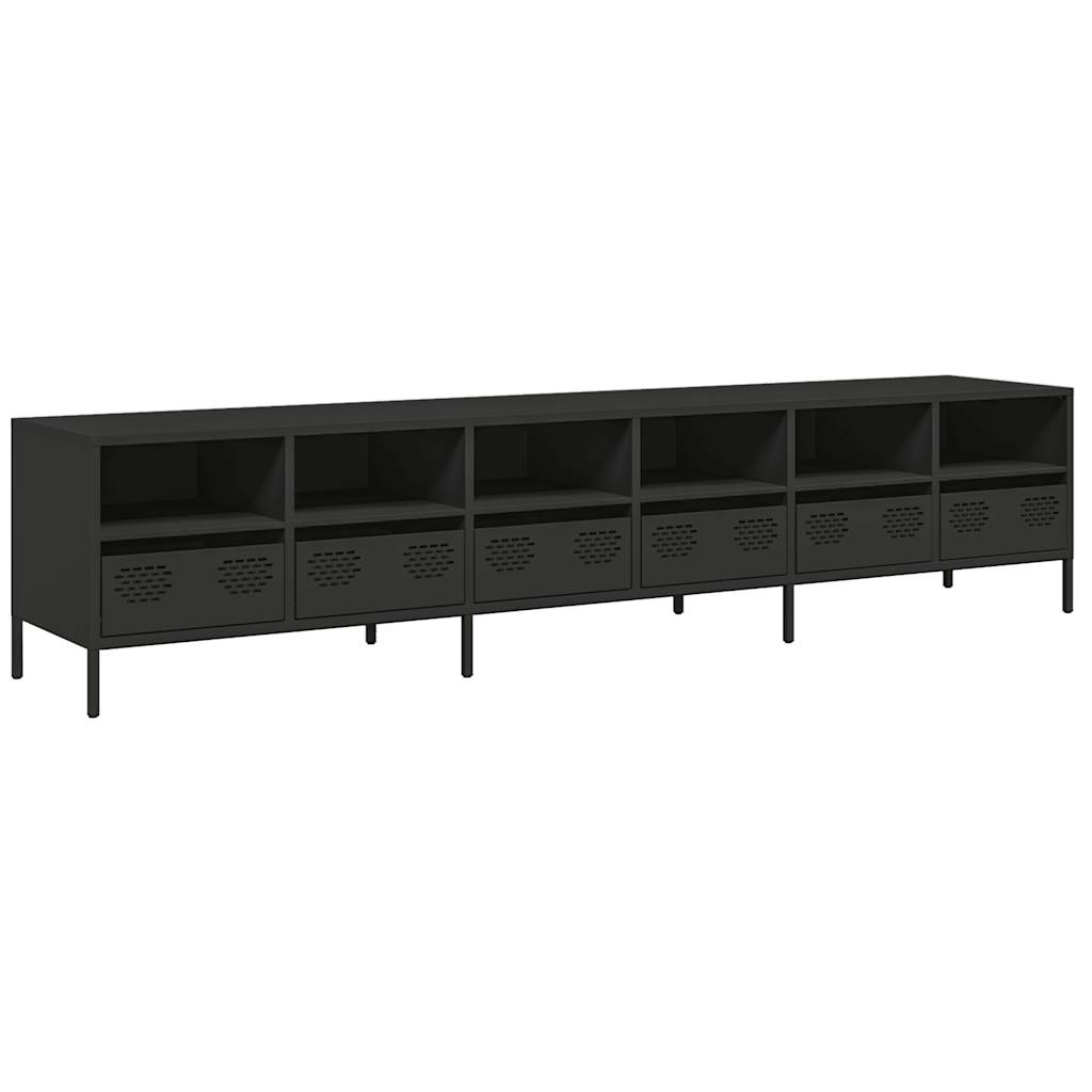 vidaXL TV Cabinet Black 202x39x43,5 cm Cold-rolled Steel