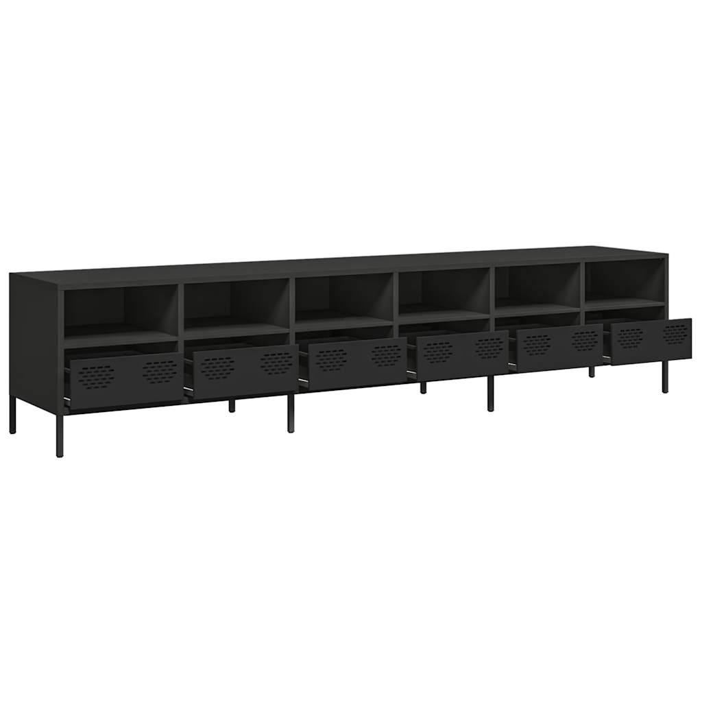 vidaXL TV Cabinet Black 202x39x43,5 cm Cold-rolled Steel