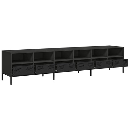 vidaXL TV Cabinet Black 202x39x43,5 cm Cold-rolled Steel