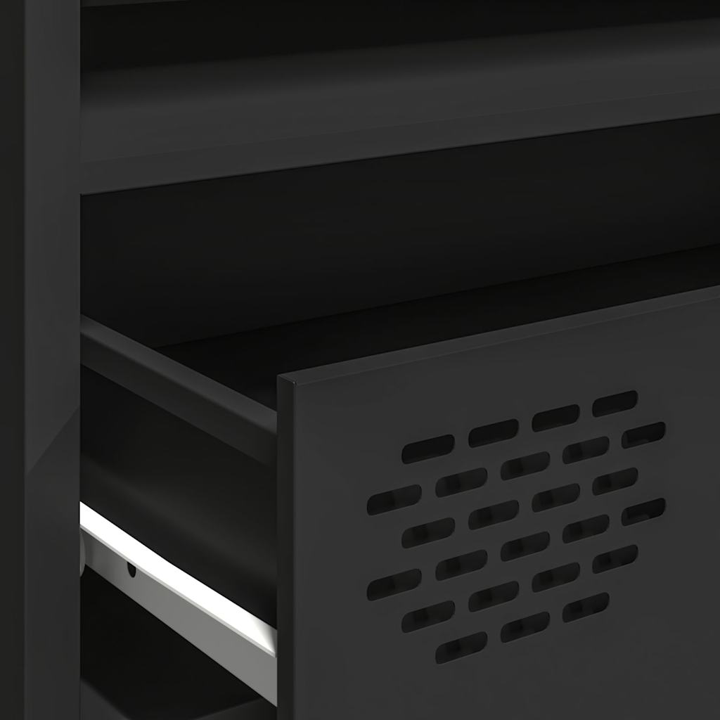 vidaXL TV Cabinet Black 202x39x43.5 cm Cold-rolled Steel
