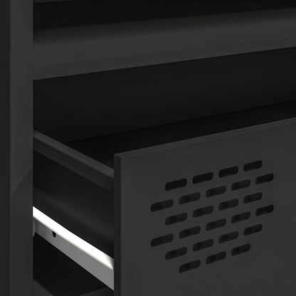 vidaXL TV Cabinet Black 202x39x43.5 cm Cold-rolled Steel