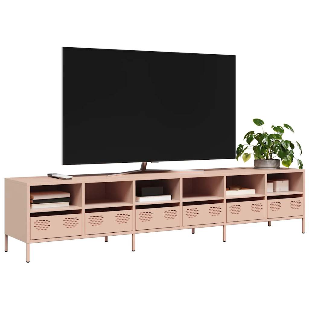 vidaXL TV Cabinet Pink 202x39x43,5 cm Cold-rolled Steel