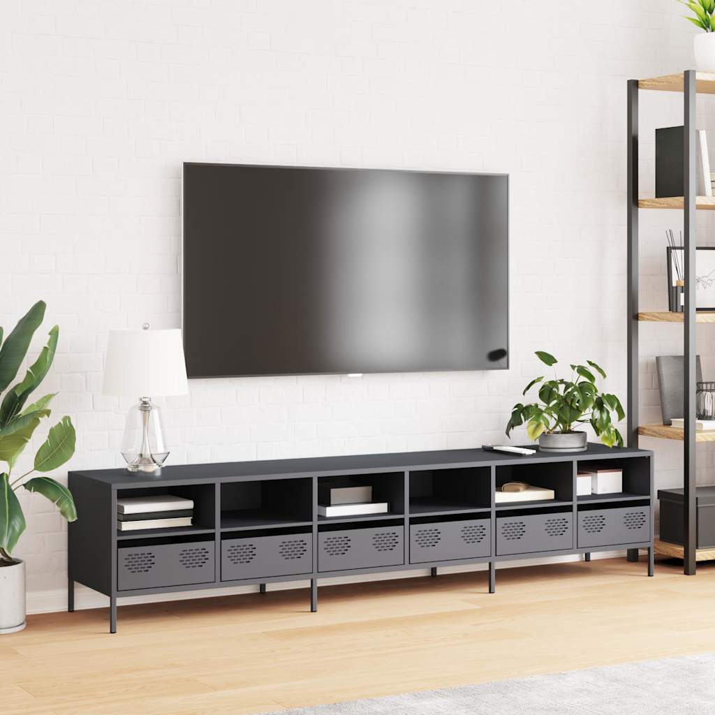 vidaXL TV Cabinet Anthracite 202x39x43.5 cm Cold-rolled Steel