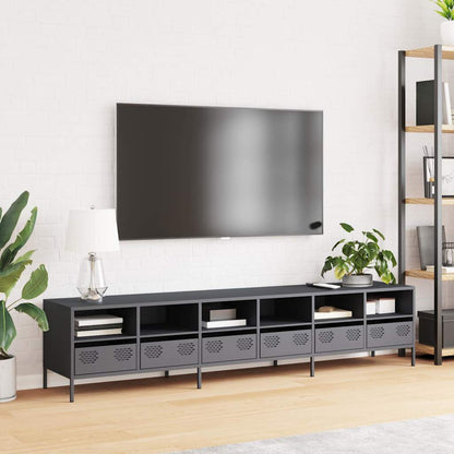 vidaXL TV Cabinet Anthracite 202x39x43.5 cm Cold-rolled Steel