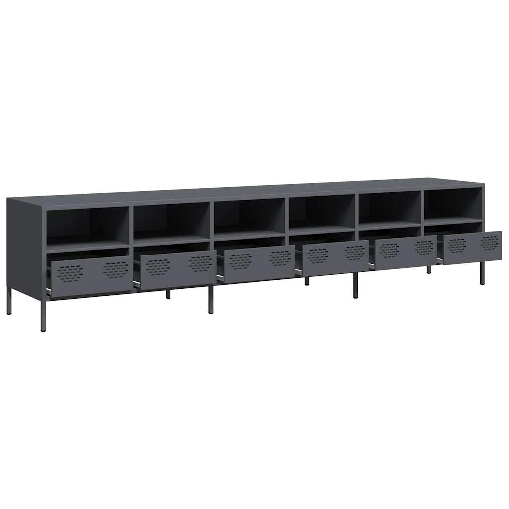 vidaXL TV Cabinet Anthracite 202x39x43,5 cm Cold-rolled Steel