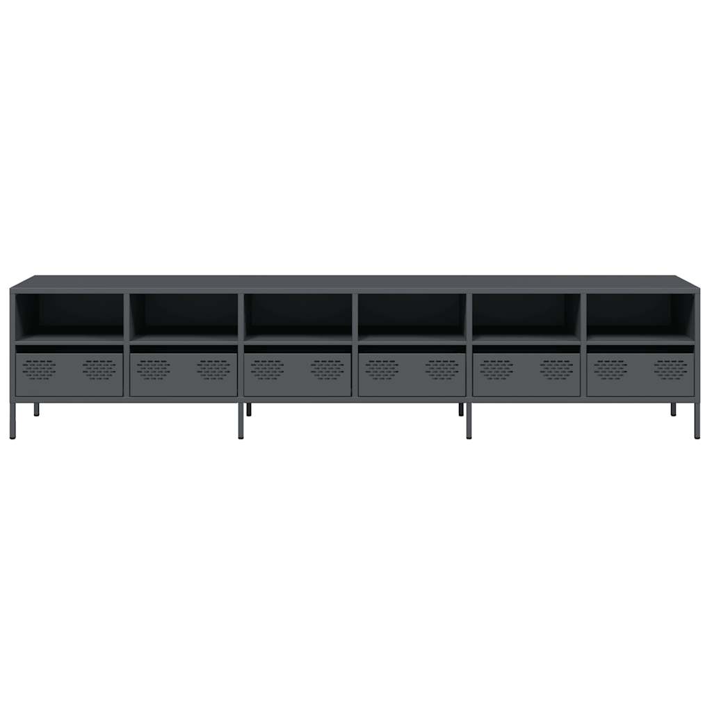 vidaXL TV Cabinet Anthracite 202x39x43.5 cm Cold-rolled Steel