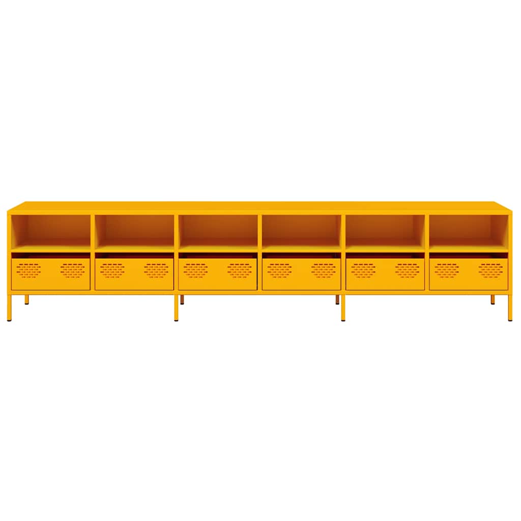 vidaXL TV Cabinet Mustard Yellow 202x39x43,5 cm Cold-rolled Steel