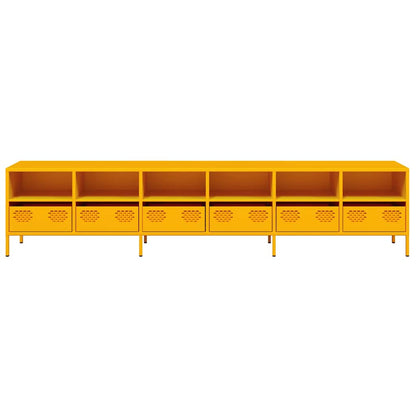 vidaXL TV Cabinet Mustard Yellow 202x39x43,5 cm Cold-rolled Steel