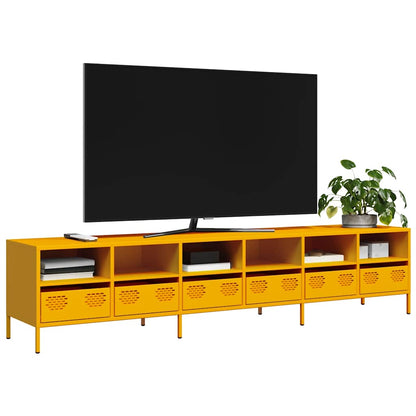 vidaXL TV Cabinet Mustard Yellow 202x39x43,5 cm Cold-rolled Steel