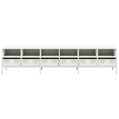 vidaXL TV Cabinet White 202x39x43.5 cm Cold-rolled Steel