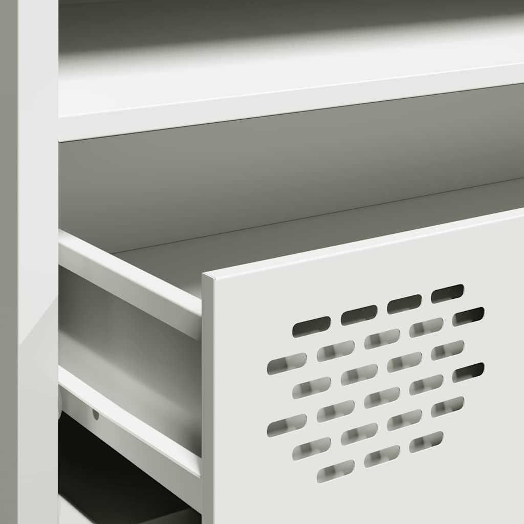 vidaXL TV Cabinet White 202x39x43.5 cm Cold-rolled Steel