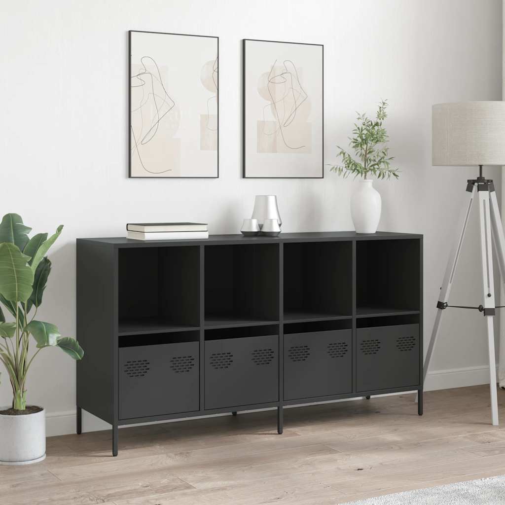 vidaXL Sideboard Black 135x39x73,5 cm Cold-rolled Steel