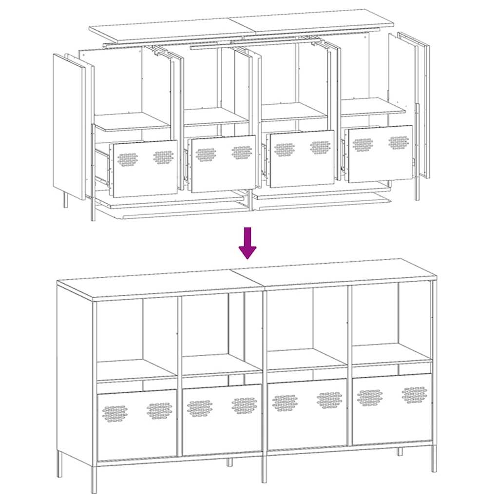 vidaXL Sideboard Black 135x39x73,5 cm Cold-rolled Steel