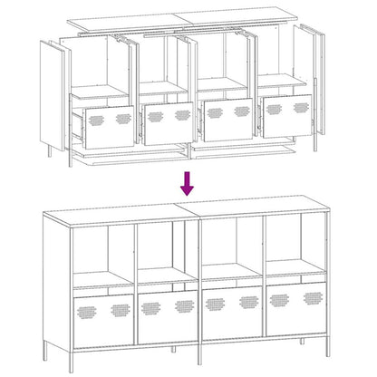 vidaXL Sideboard Black 135x39x73,5 cm Cold-rolled Steel