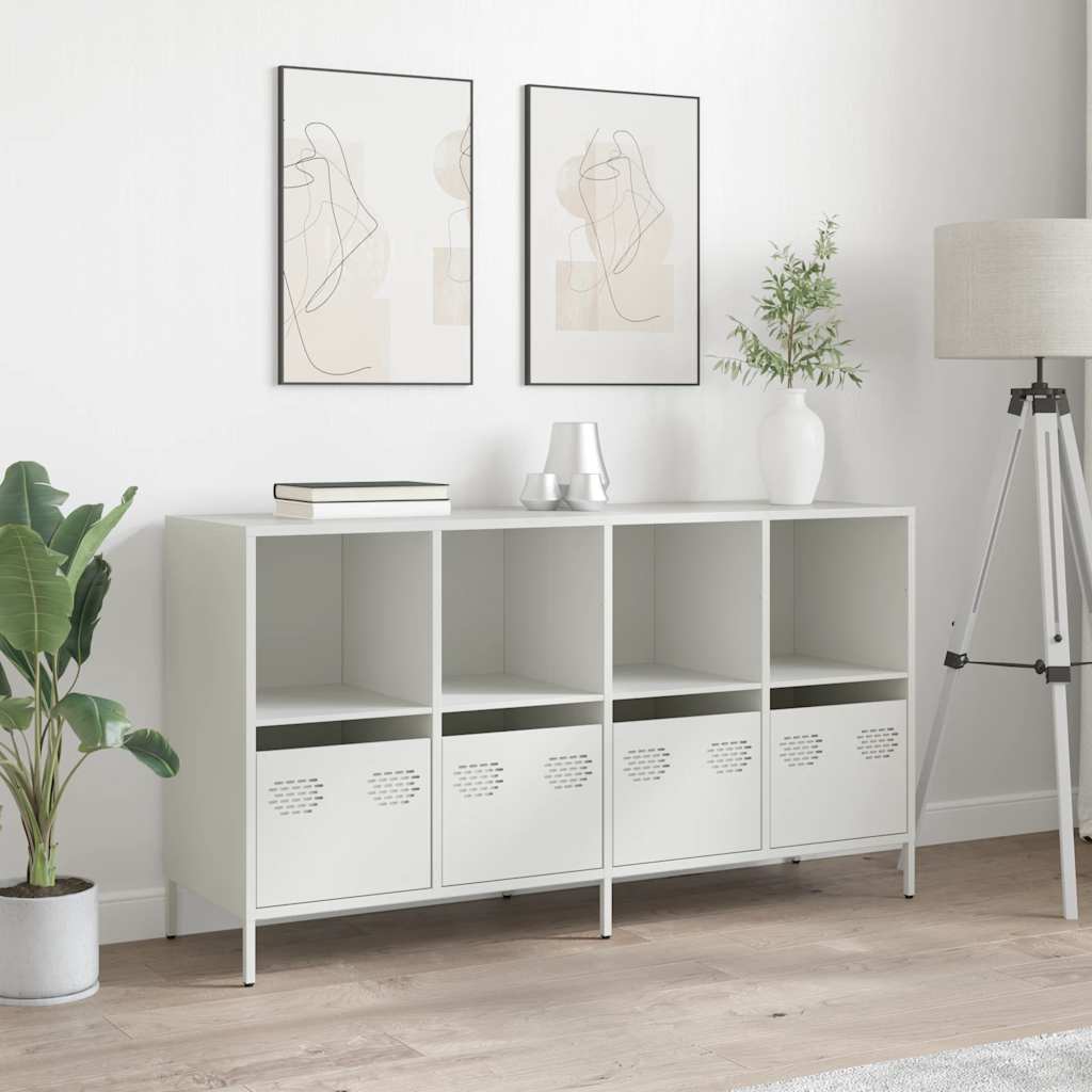 vidaXL Sideboard White 135x39x73,5 cm Cold-rolled Steel