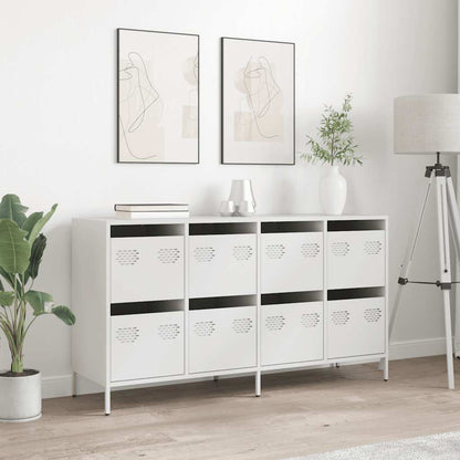 vidaXL Sideboard White 135x39x73,5 cm Cold-rolled Steel