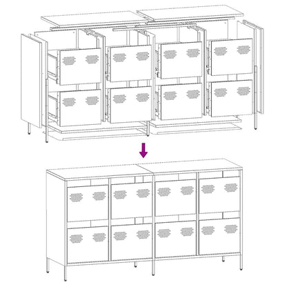 vidaXL Sideboard White 135x39x73.5 cm Cold-rolled Steel